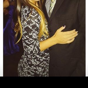 Charlotte Russe Open Back Sparkly Black Dress